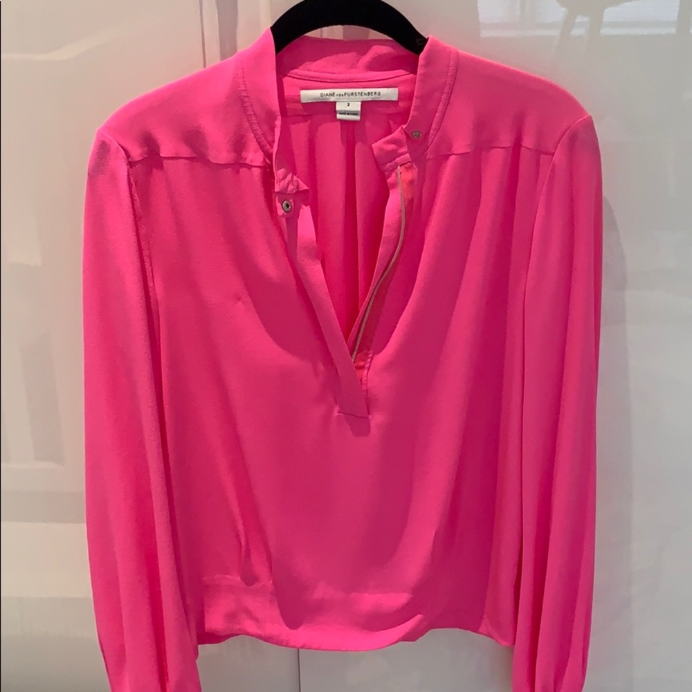 Hot Pink Diane Von Furstenberg Blouse